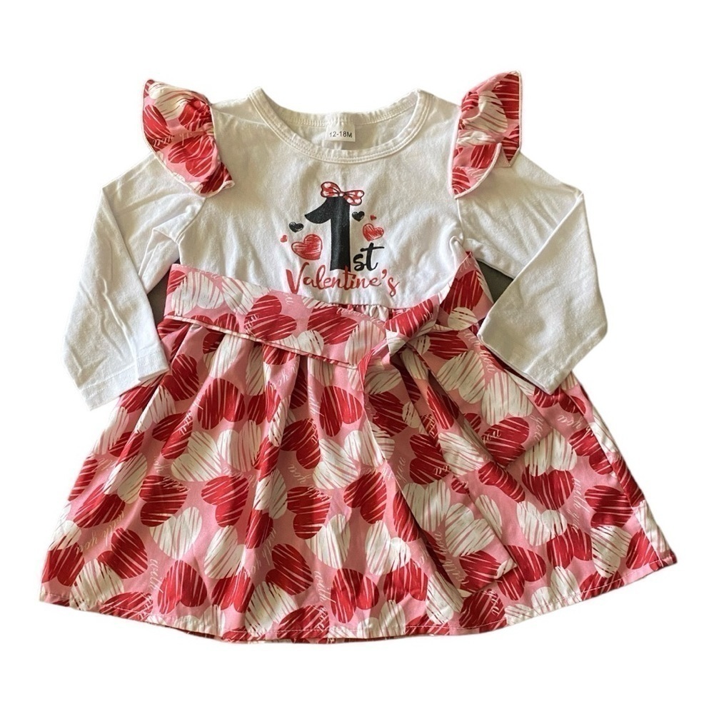 BOUTIQUE DRESS-GIRLS 1ST VALENTINE DRESS-SIZE 12-18 MONTHS